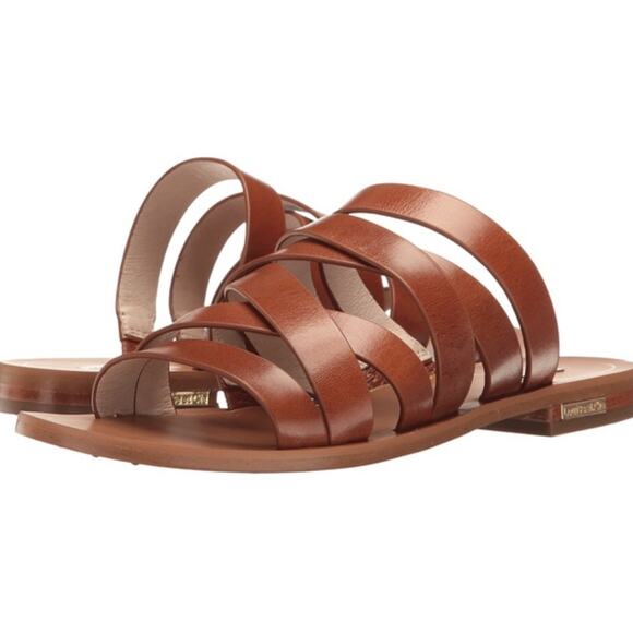 Louise Et Cie Cognac Brown Braelynn Leather Sandals - Picture 2 of 10
